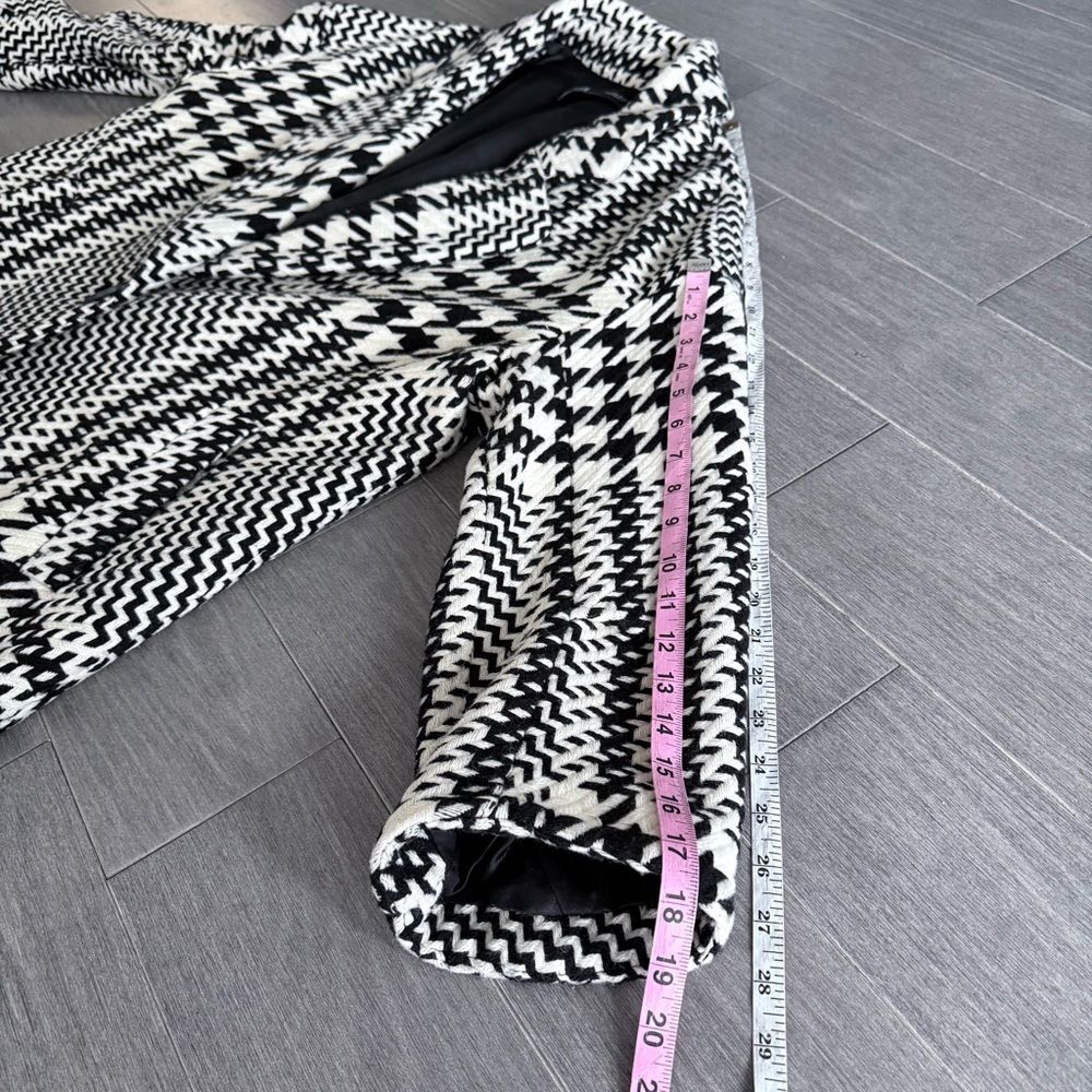 Zara Oversized Plaid Houndstooth Coat Longline 8083/114/070 M Blogger Favorite - Picture 16 of 16
